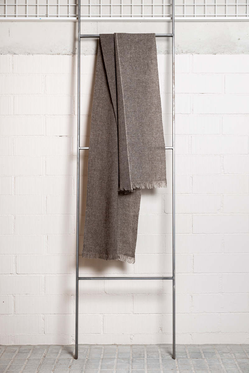 GOBI merino and yak scarf in grey brownish-color