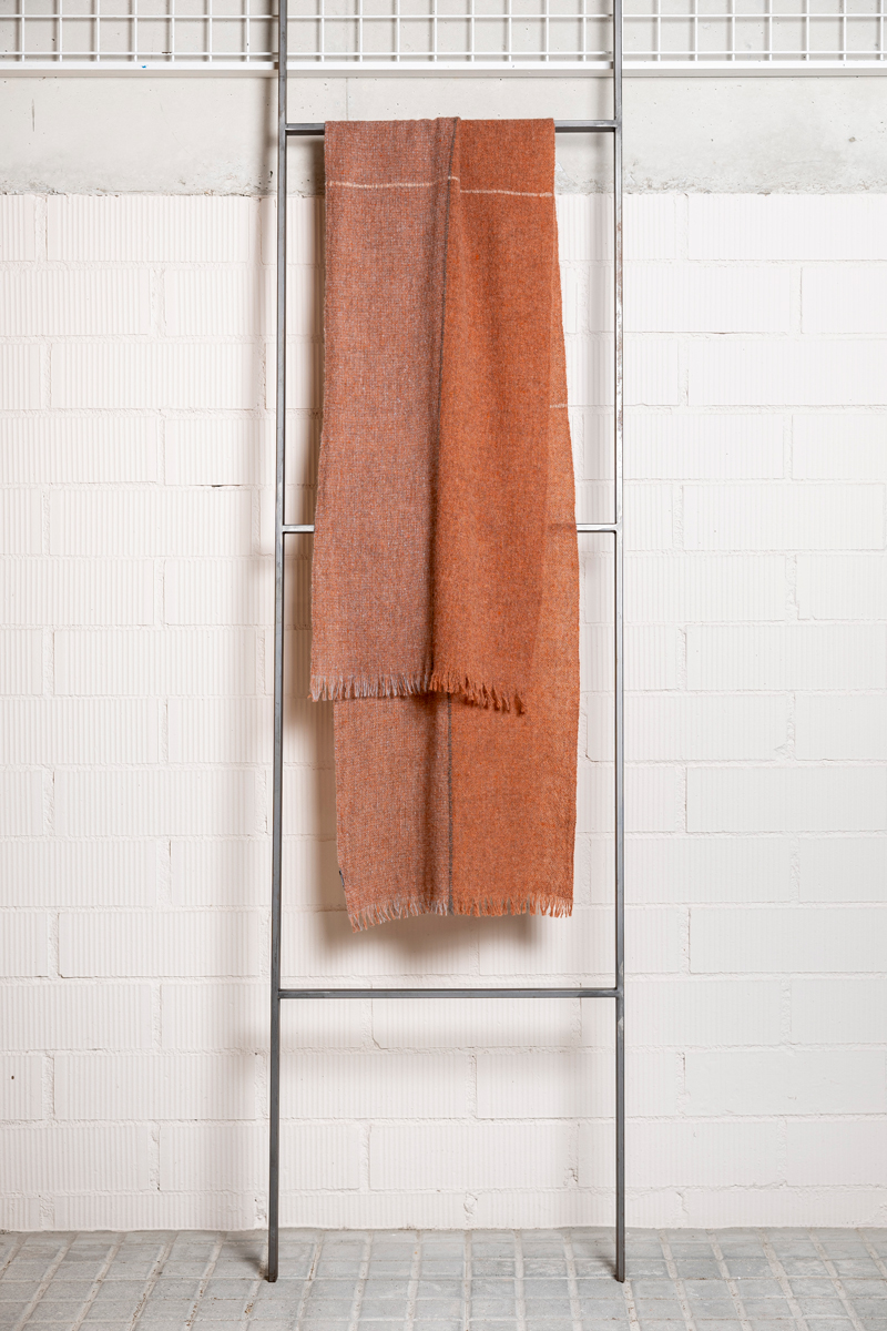 NOMAD merino and yak scarf in copper color